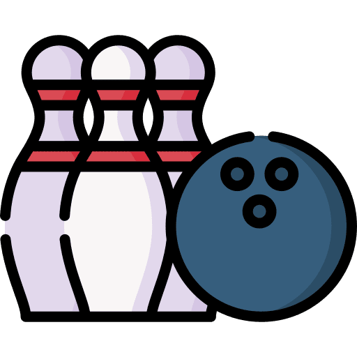 Bowling ball hobbies and free time pin icon