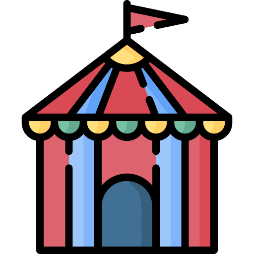 Circus tent amusement park circus icon