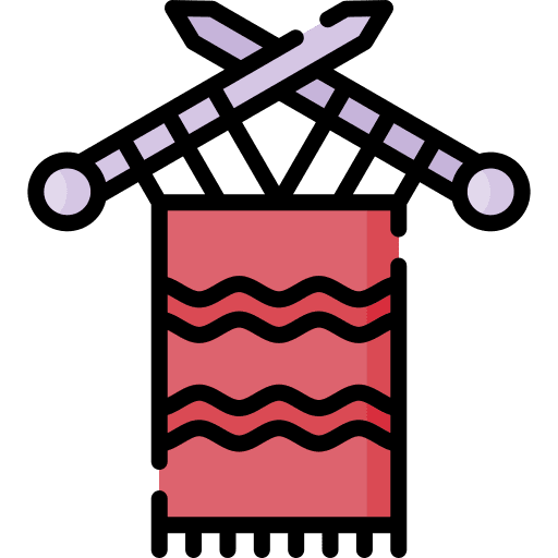 Knitting wool handcraft needle icon