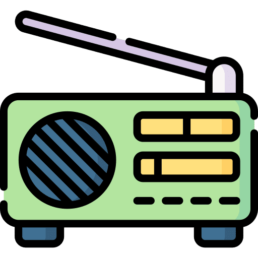 Radio music and multimedia news electronics icon