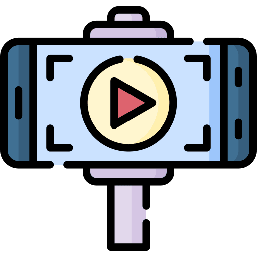 Selfie stick video player smartphone selfie stick icon