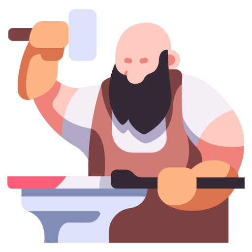 Blacksmith cultures craft iron icon