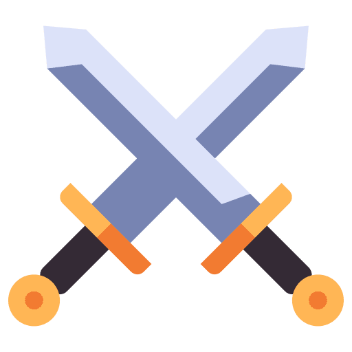 Cross swords war miscellaneous metal icon