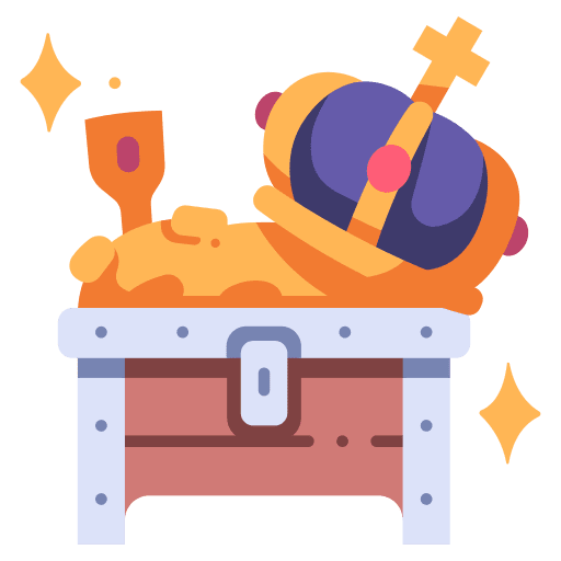 Treasure chest rich money box icon