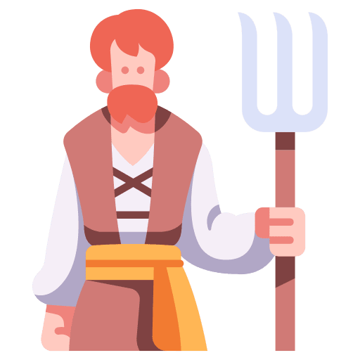 Villager traditional medieval village icon