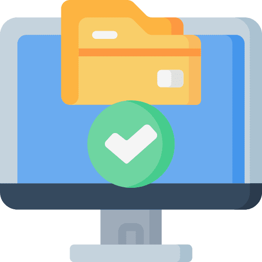 Folder document verified check icon