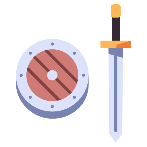 Shield warrior shield sword icon