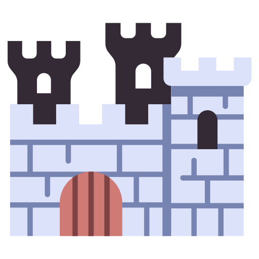 Wall building architecture and city stone icon