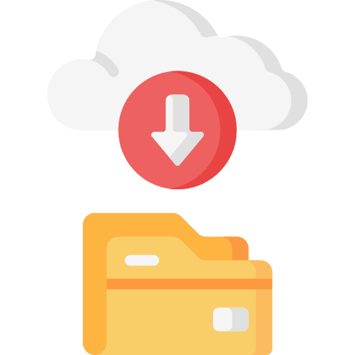 Download files and folders cloud document icon
