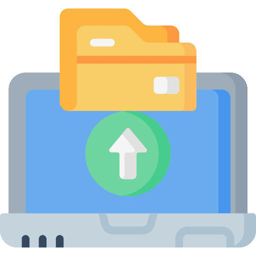 Upload laptop ui archive icon