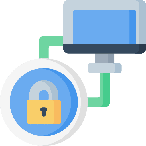 Security computer lock social network icon