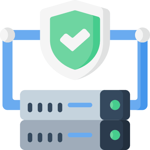 Security safe shield hosting icon