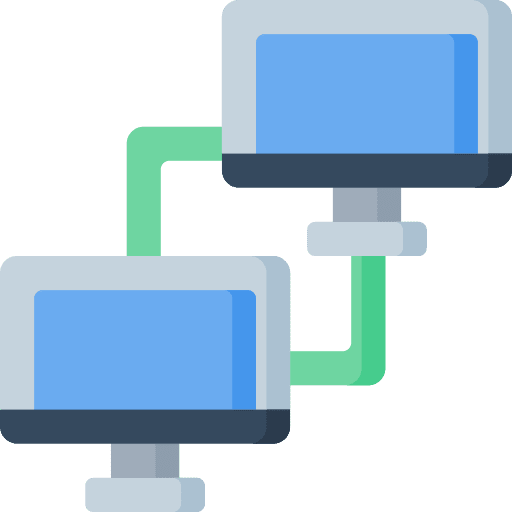 Transfer networking electronic computing icon