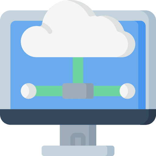 Cloud computing electronics technology seo and web icon