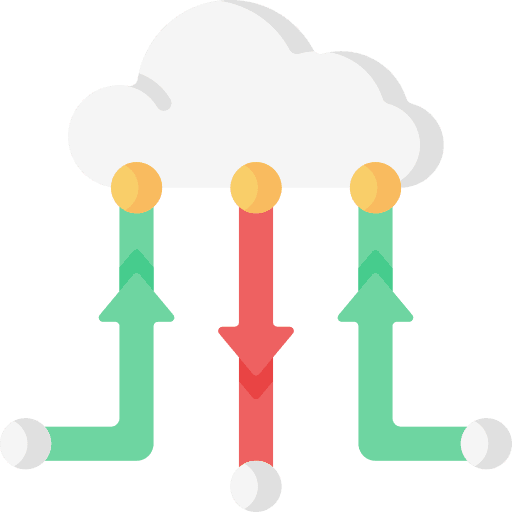 Cloud computing networking server arrow icon