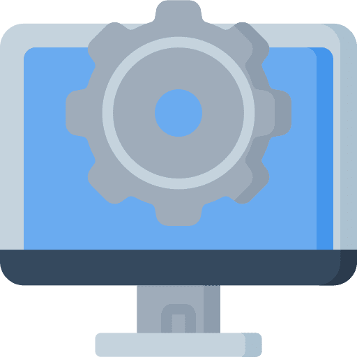 Settings gear technology electronics icon