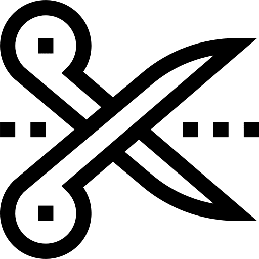 Cutting cutting scissors broken line icon