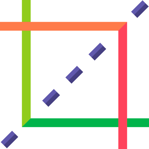 Crop tool trim cut design icon