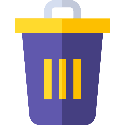 Trash bin interface remove uninstall icon