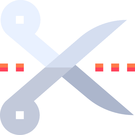 Cutting broken line cutting cut icon