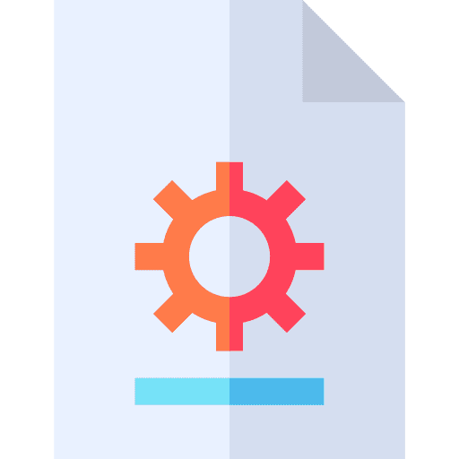 File data storage cogwheel gear icon