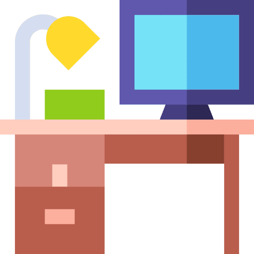 Workplace table lamp workspace computer icon