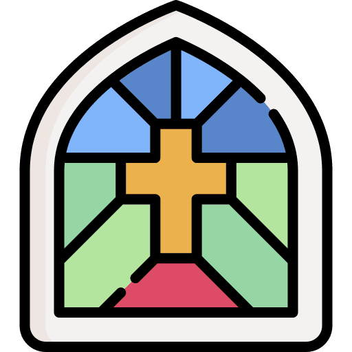 Stained glass window religion art and design ornamental icon