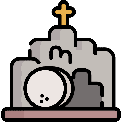 Tomb stone death cross icon