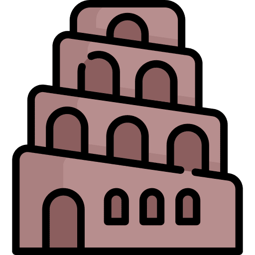 Tower of babel cultures faith building icon