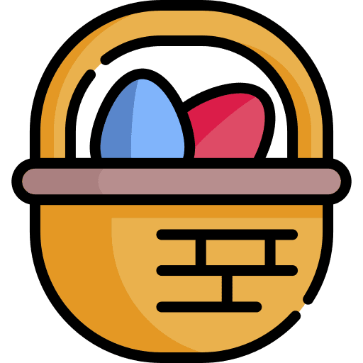 Easter cultures basket eggs icon