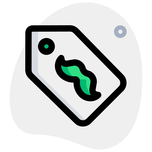 Price label moustache barber shop beauty icon