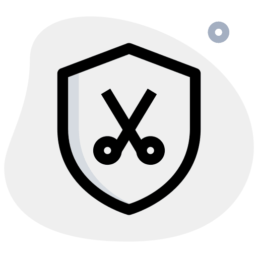 Scissors beauty salon scissors shield icon