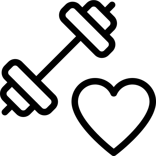 Gym heart fitness sports and competition icon