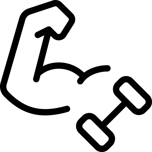 Muscles sports and competition bodybuilder hand icon