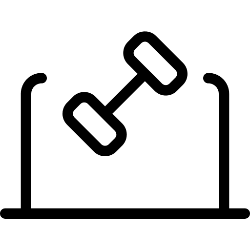 Laptop sports and competition exercising bodybuilder icon