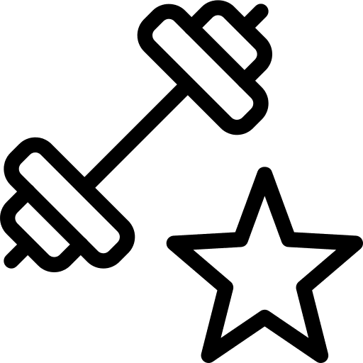 Starred dumbbell gym starred icon