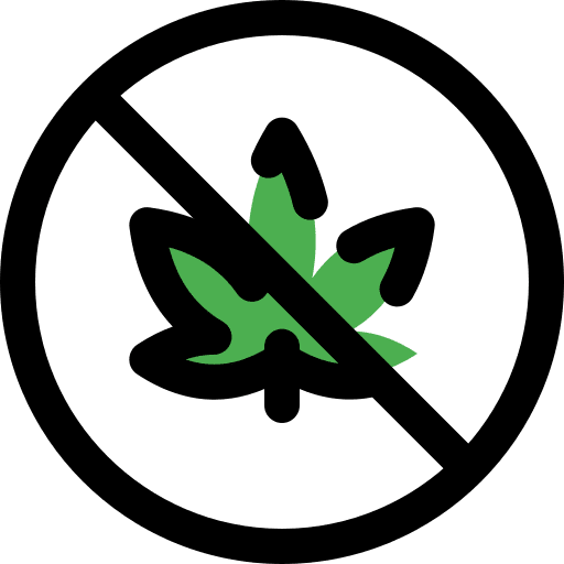 Banned cannabis wellness prohibition icon