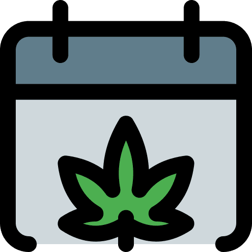 Calendar marijuana drug weed icon