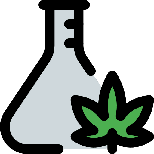 Flask research herbs marijuana icon