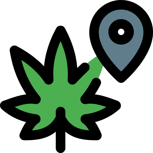 Location cannabis maps and location herbs icon