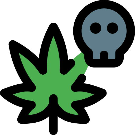 Death cannabis skull weed icon