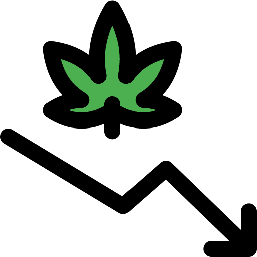 Downturn herbs cannabis downturn icon