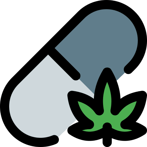 Capsule drug leaf capsule icon