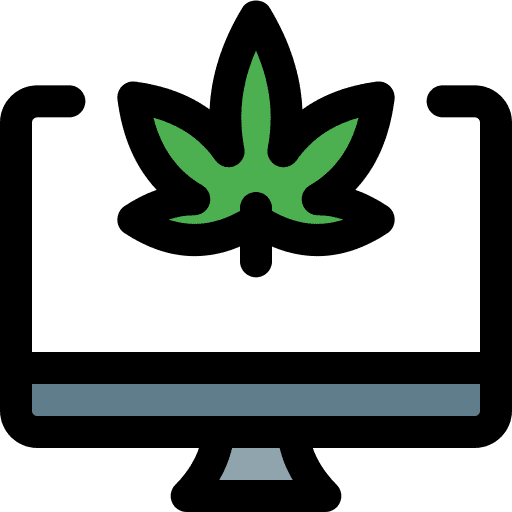 Computer nature online shopping cannabis icon
