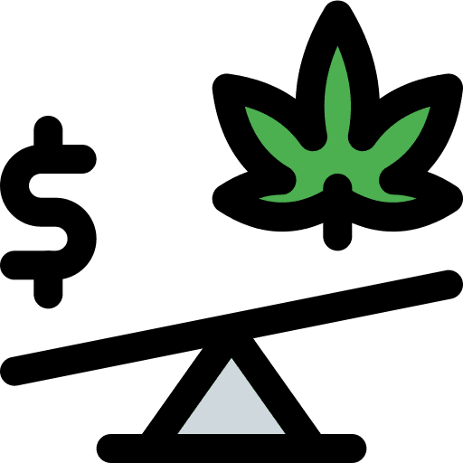 Unbalanced cannabis leaf miscellaneous icon