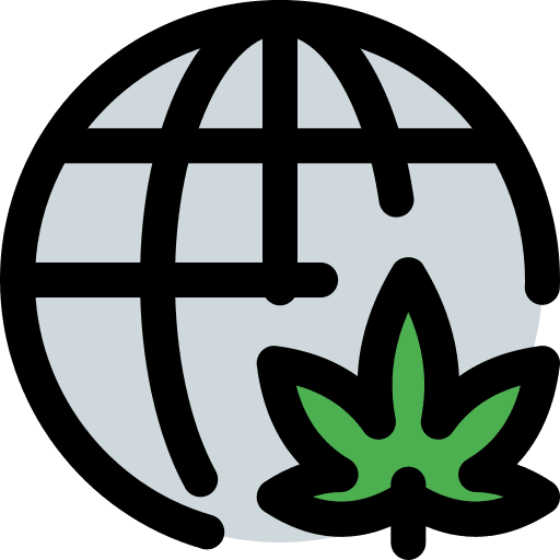 Worldwide world grid marijuana weed icon