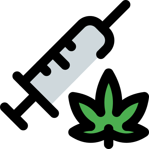 Injecting healthcare marijuana syringe icon