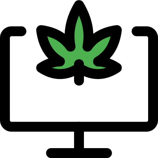Monitor leaf drug electronics icon