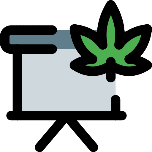 Demostration marijuana presentation information icon