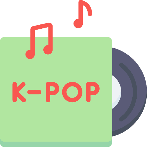Kpop vinyl record music and multimedia celebration icon